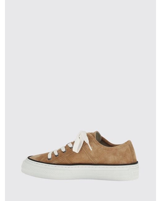 Brunello Cucinelli White Suede Sneakers With Monile