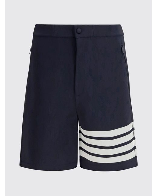 Thom Browne Blue Slim Fit Viscose Blend Shorts for men