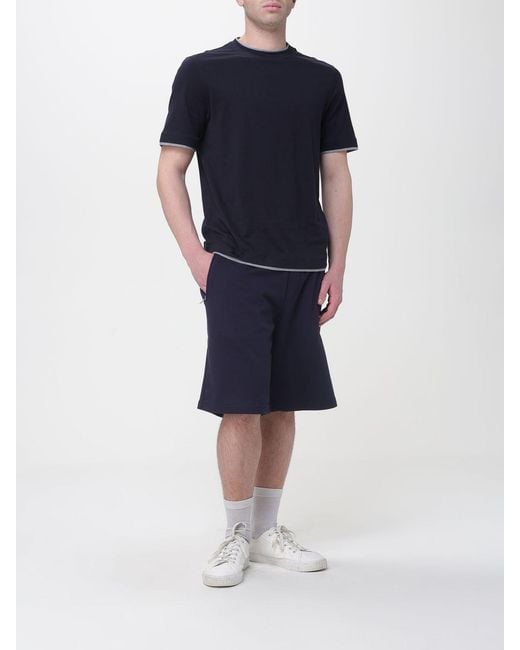 Brunello Cucinelli Blue Cotton Shorts for men
