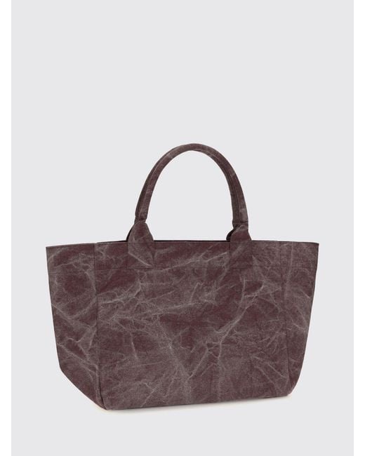 Ganni Blue Large Recycled Cotton Tote Bag With Teddy Bear Print