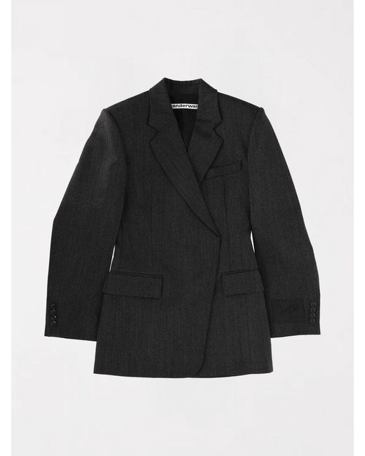 Alexander Wang Black Double-Breasted Wool Blazer