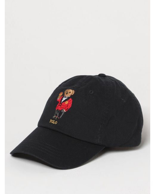 Cappello in cotone con logo di Polo Ralph Lauren in Black da Uomo