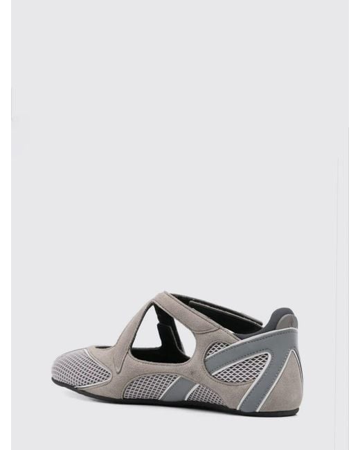 The Attico White Floor 01 Mesh And Suede Ballet Flats