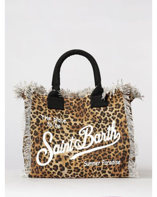 Mc2 Saint Barth Metallic Printed Cotton Vanity Bag With Logo