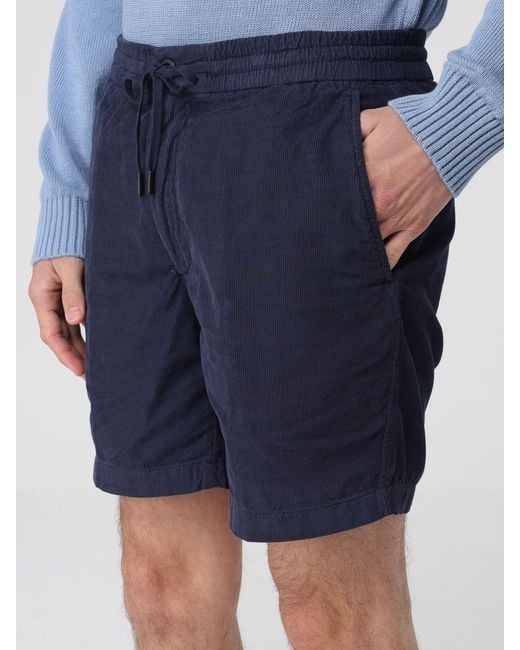 Incotex Blue Velvet Drawstring Shorts for men