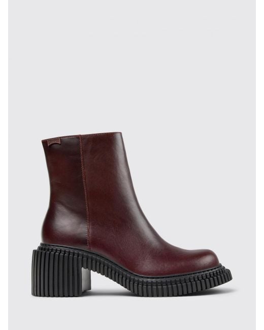 Camper Purple Pix London Leather Ankle Boots