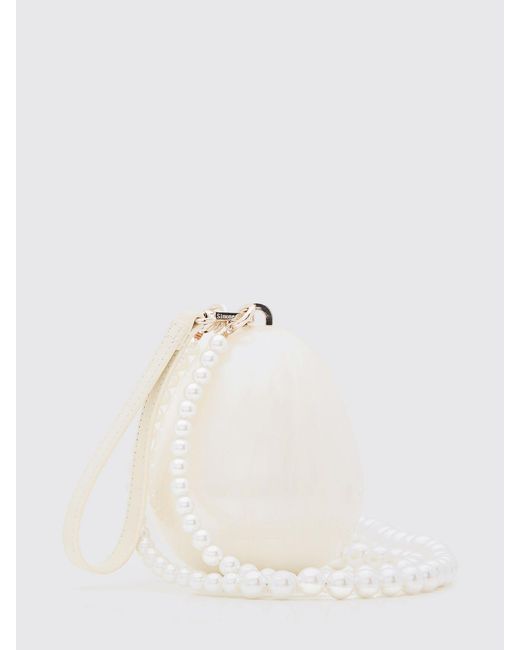 Simone Rocha White Pearl Micro Egg Resin Bag