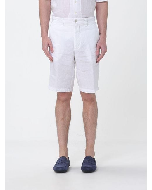 120% Lino White Linen Shorts for men