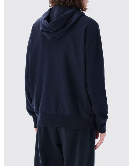 Champion Blue Cotton Blend Hoodie for men
