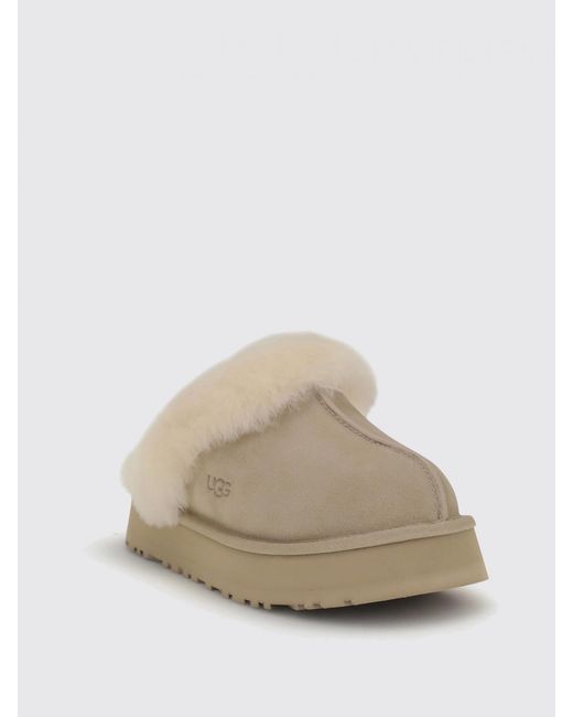 Ugg Multicolor Disquette Suede And Fur Sabot