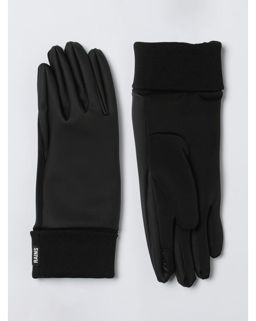 Rains Black Gloves for men
