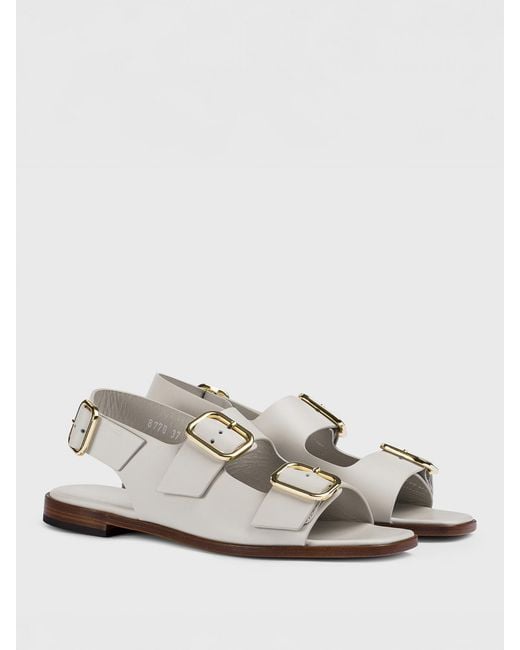 Doucal's White Leather Sandal