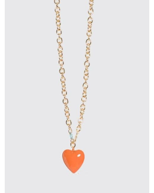 Roxanne Assoulin White Brass Necklace With Enamelled Charm