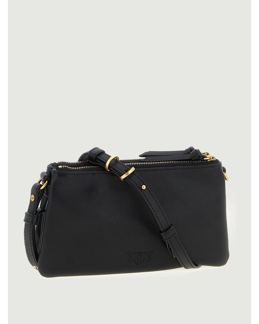 Pinko Black Mini Double Leather Bag