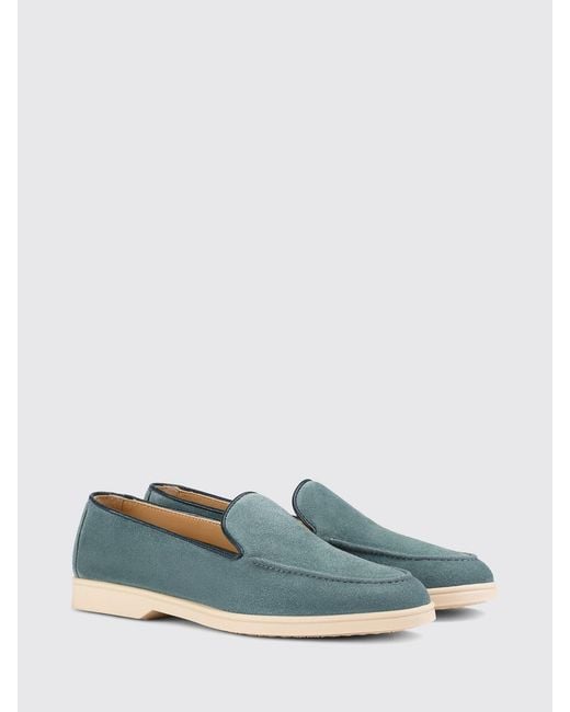 Doucal's Blue Suede Loafers