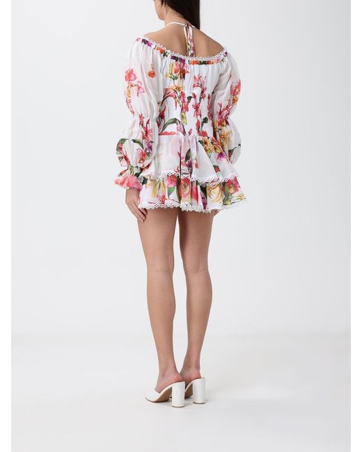 Charo Ruiz Red Azurea Floral Cotton Blend Mini Dress Ibiza