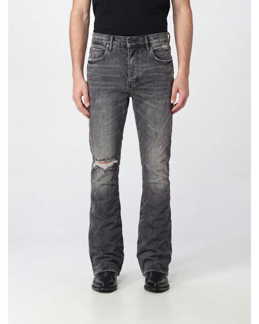 Purple Black P004 Mid-Rise Flared Jeans for men