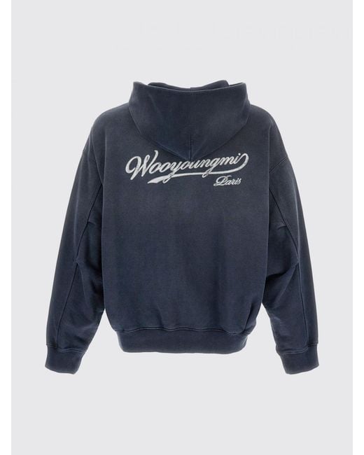 Wooyoungmi Blue Zip-Up Hoodie for men