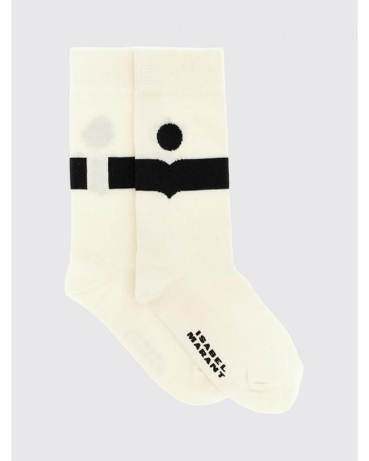Isabel Marant Black Jacquard Logo Stretch Cotton Socks