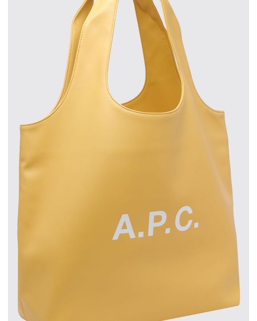 A.P.C. Yellow Ninon Faux Leather Tote Bag