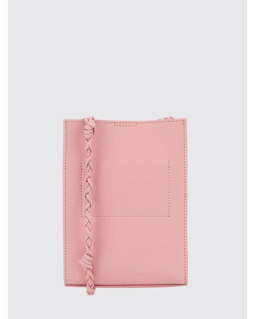Jil Sander Pink Tangle Calf Leather Shoulder Bag By
