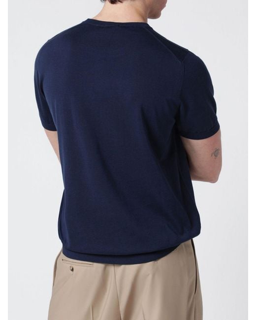Drumohr Blue Cotton Sweater for men