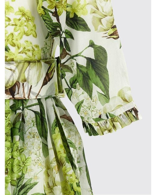 Samantha Sung Green Eden A-Line Floral Print Cotton Midi Dress