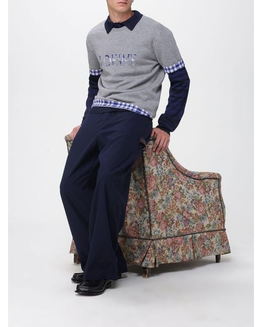 Loewe Gestreifter Polo-Pullover in Blue für Herren