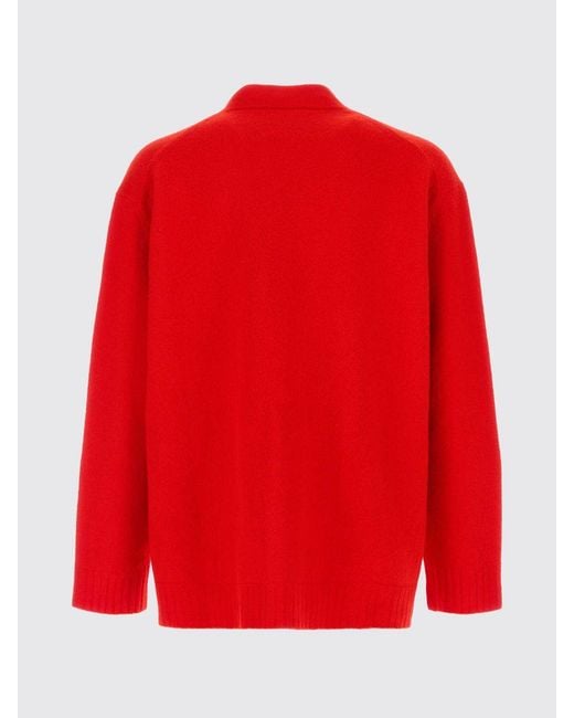 Jil Sander Red Wool Cardigan By for men
