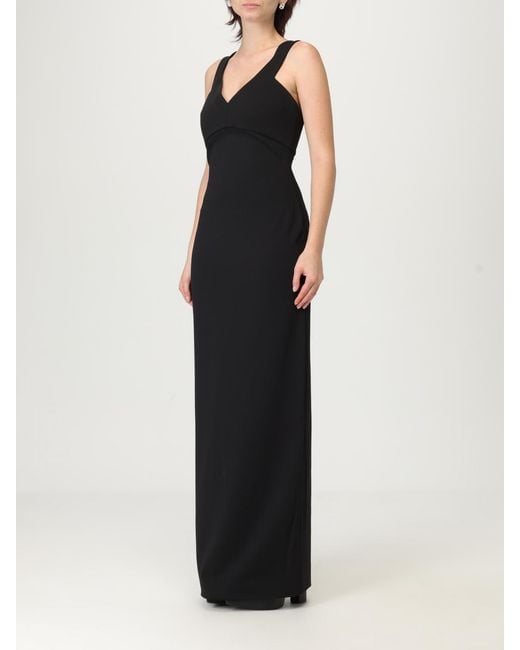 Solace London Black Elegant Dress With Sleeveless And V-Neck Design For Special Occasions