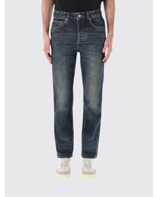 Represent Blue Straight Stretch Jeans for men