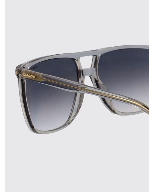 Carrera White Aviator Acetate Sunglasses With Double Bridge And Smoked Lenses for men