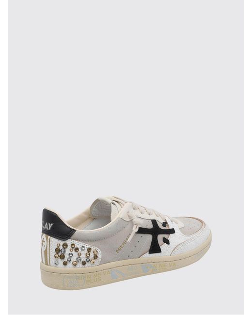 Premiata White Clay Suede Sneakers With Studs