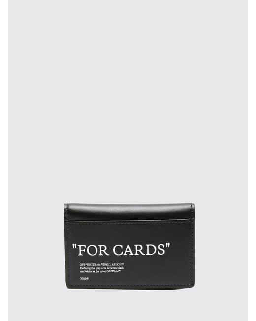 Off-White c/o Virgil Abloh White Quote Leather Credit Card Holder for men