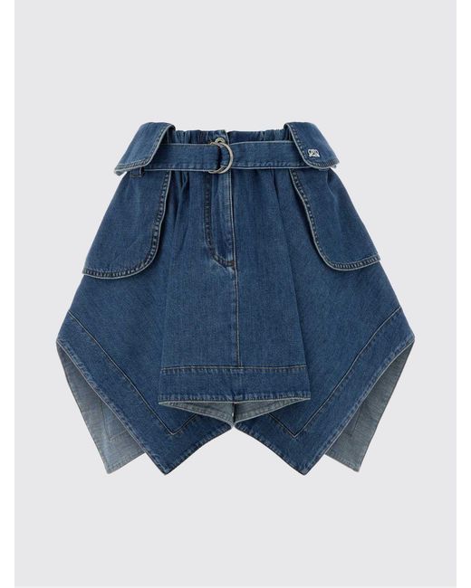 Loewe Blue Asymmetric Denim Skirt