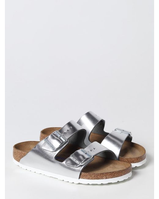 Birkenstock White Flat Sandals