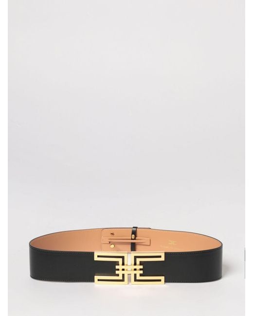 Elisabetta Franchi White Synthetic Leather Belt With Monogram