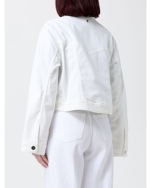 Dondup White Crop Denim Jacket