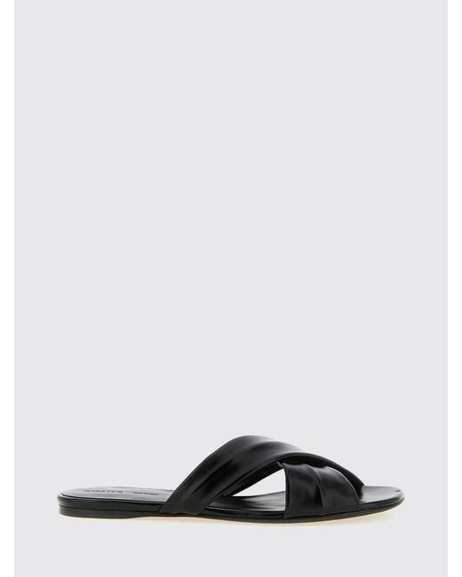 Khaite Black Leather Liria Sandal