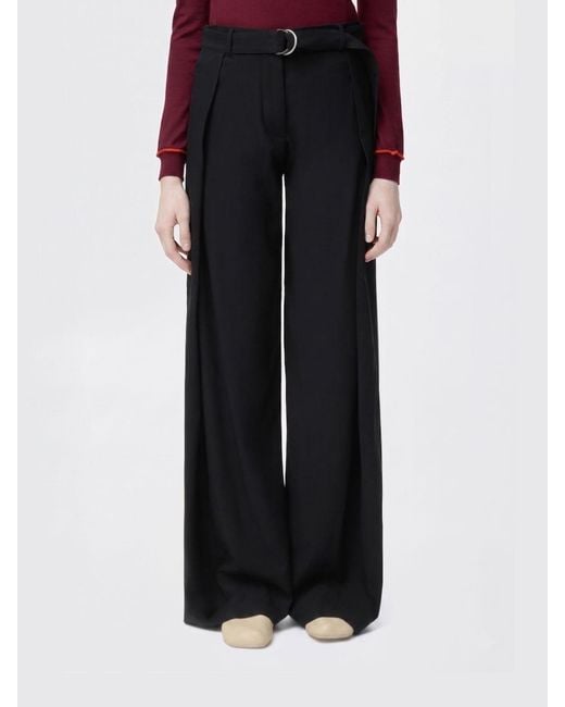 Loewe Black Wool Wide Leg Trousers