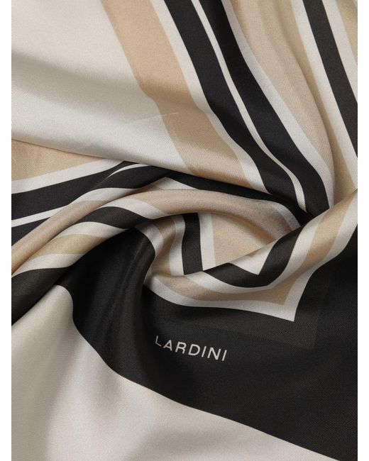 Lardini Natural Striped Silk Foulard for men