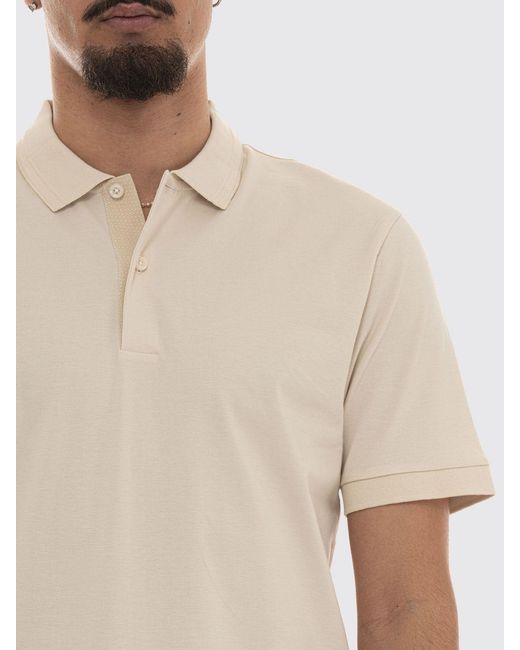 Boss Natural Short-Sleeved Cotton Polo Shirt With Ribbed Collar And Two-Button Placket for men