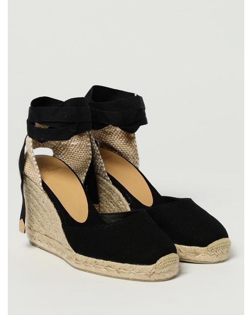Castaner Black Wedge Espadrille Sandals