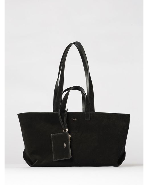 A.P.C. Black Le Drummer Large Suede Bag