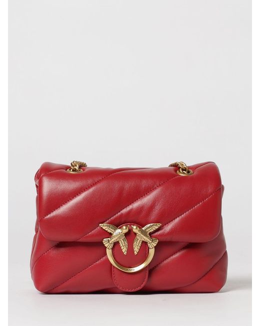 Pinko Red Love Puff Mini Matelassé Nappa Bag