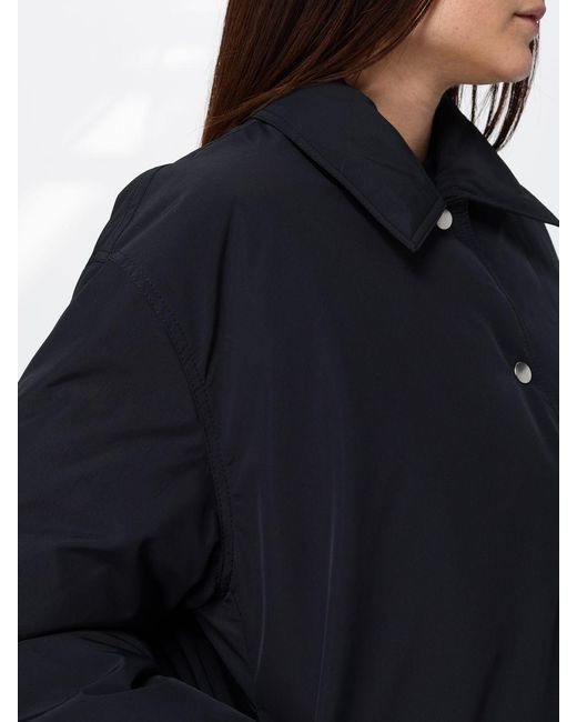 Jil Sander Blue Cropped Padded Shirt Jacket