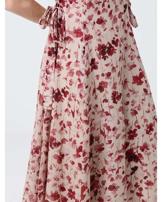 Max Mara White Floral Print Ramie Dress