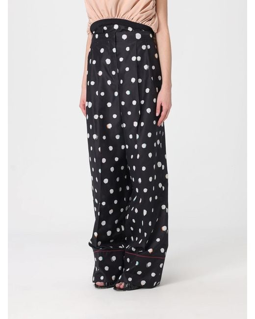 Fendi Black Polka Dot Silk Trousers