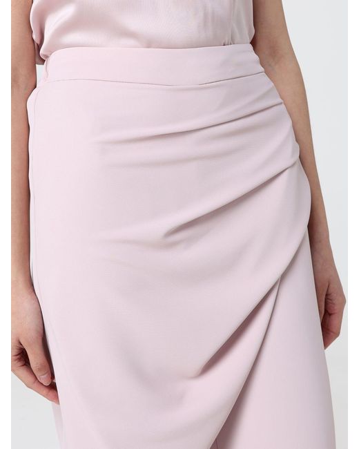 Hanita Pink Jersey Trousers With Draped Panel