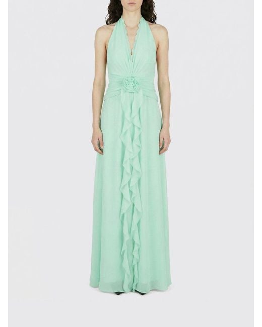 Blumarine Green Viscose Long Dress